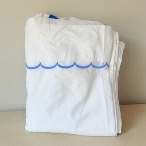 New The Company Store 100% Percale Cotton Scalloped Sheet Set- Full